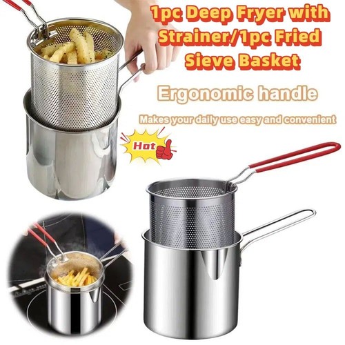 Stainless steel deep fryer - steel,