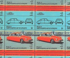 1955 CITROEN DS 19 Car 50-Stamp Sheet 1984 Bequia Gren. St Vincent