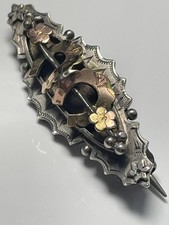 Antique 1876 Victorian sterling silver sweetheart bar brooch fully hallmarked