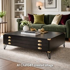 Vintage Ebonised Plan Chest