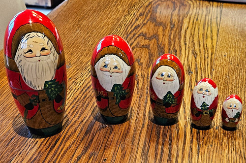 Hand painted wooden - wooden, santa