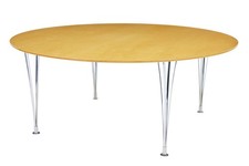 LARGE ROUND SCANDINAVIAN BRUNO MATHSSON BIRCH DINING TABLE
