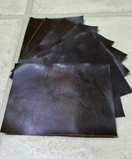 Brown Vintage Aged 100% Leather 16cm x 11cm offcuts You get 6 pieces Craft Patch
