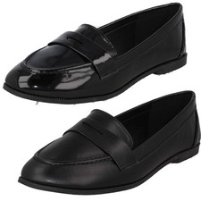 Ladies Spot On Flat Loafer
