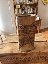 Nice Vintage Heavy Stoneware Louis Hudson Studio Pottery Tall Slab Vase