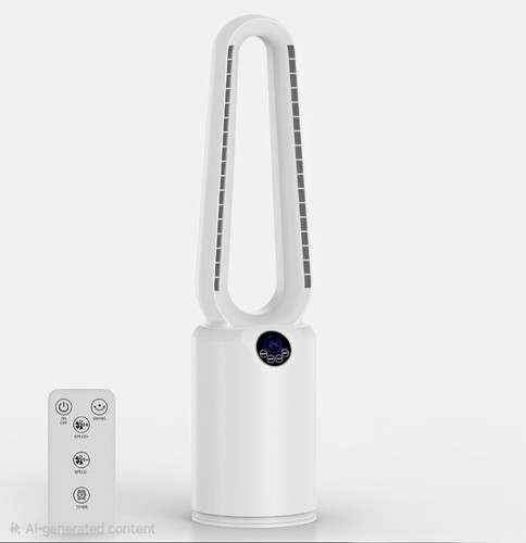 Bladeless white tower fan - tower,