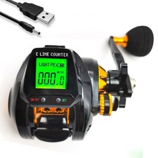 Magnetic Brake System Fishing Reel with Accurate Line Counter and Bite Alarm