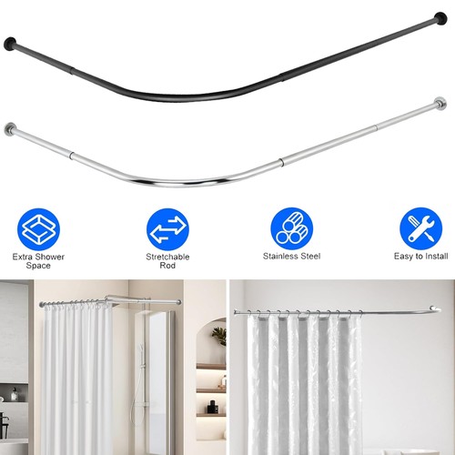Corner shower curtain rail - curtain,