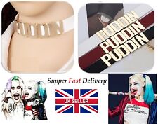 UK Sell Cosplay Batman Suicide Squad Harley Quinn Puddin LeatherCollar Necklace