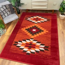 Terracotta Geometric Modern Living Room Area Rug Long Bedroom Carpet Runner Mat