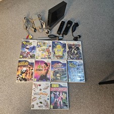 Black Nintendo Wii Games Console + Official Controls & Game Bundle