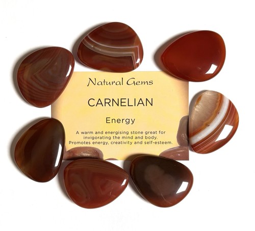 Red carnelian thumb stone - thumb,