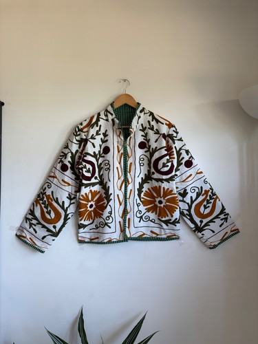 Hand embroidered cotton suzani - hand,