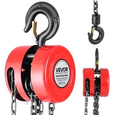 VEVOR Hand Chain Hoist 1 T Capacity 3 m Manual Chain Block with G70 Chain