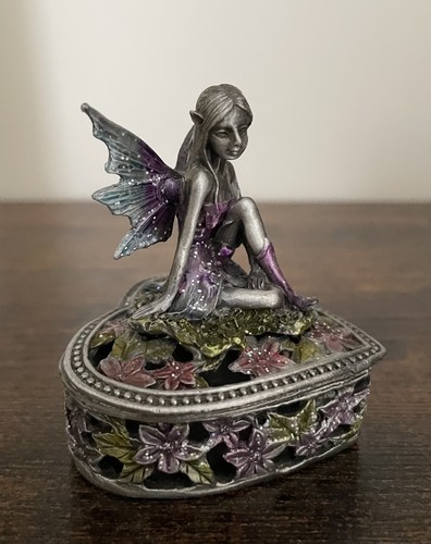 Pewter fairy trinket box fae - fairy,