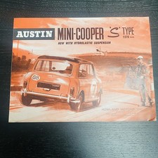 1966 Austin Mini Cooper S racing sales brochure Hydrolastic suspension Vtg