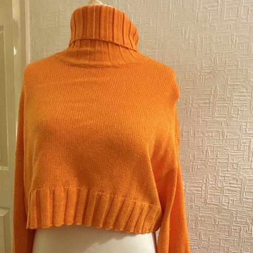 Womens orange ribbed knit - orange,