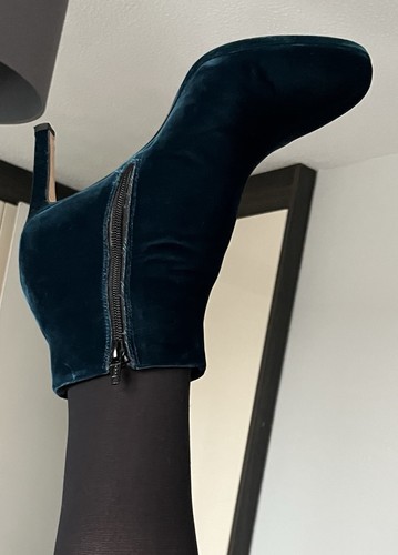 Hobbs teal velvet high heel - teal,