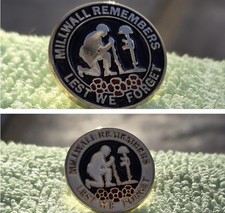 Millwall Remembers Poppy Pin Badges x 2