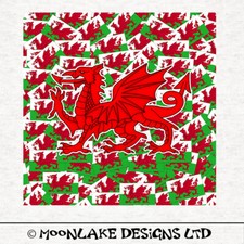Welsh Dragon on small flags -