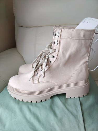 Canvas chunky boots size 7 - chunky,