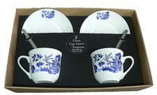 Blue willow set of 2 cups and