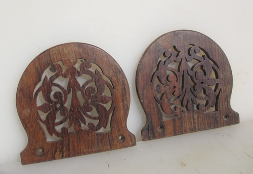 Vintage carved wooden top - top, old