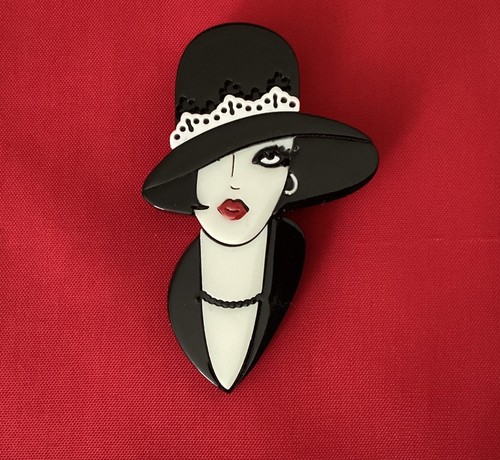 Art deco style acrylic - style, brooch