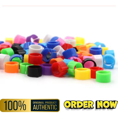 100pcs mixed colour bird rings - 100pcs,