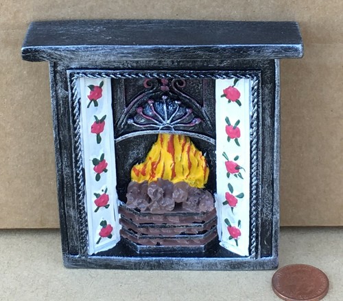 Dolls house miniature fire - dolls,