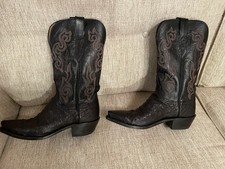 Luchesse 1883 Ladies Black Ostrich Leather  Cowboy Boots Size UK 5