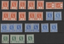 Cayman Is 1905 MCA 12x 1s orange sg12 fine fresh um, ditto 9x 2½d sg10 and 4x