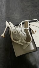 EGO White Lace Up Square Toe