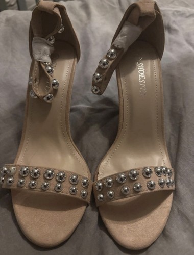 New beige suede studded - beige,