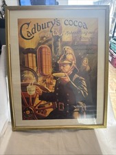 Vintage Framed Cadbury’s Cocoa Chocolate Advertising Print - Makes Strong Men…