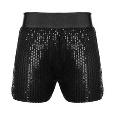 UK Kid Shiny Sequin Dance Shorts Elastic Waist Short Pants Hot Pants Performance