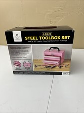 Steel Toolbox Set in Pink-6pc