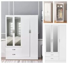 Bedroom Furniture Set High Gloss 2 Door Wardrobe & 3Door / 4Door Mirror Wardrobe