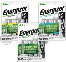 Energizer AA Rechargeable Batteries 1300MAH 2000MAH 2300MAH Pre Charged NiMH