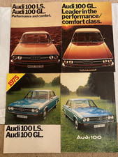 AUDI 100 LS GL C1 RANGE BROCHURES X 4 1972  1974 1975 1976 BUNDLE BARGAIN NSU