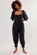 FREE PEOPLE The Intimately Lotta Love Romper Playsuit - Black Size Medium