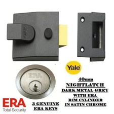 NIGHTLATCH P84 YALE 40mm DMG NIGHT LATCH WITH ERA RIM CYLINDER SATIN CHROME NEW