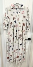 Anthropologie Carolita Printed Tier Shirt Dress Maxi White Seashells Women’s S