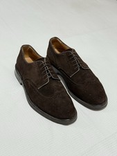 Suitsupply Dark Brown Suede Brogue Derby Lace Up Shoes Rubber Dainite Sole