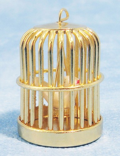 Dolls house metal bird - house,