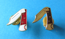 2, Pocket Knife Pin BADGES. (PIN BADGES NOT REAL KNIVES). Enamel.