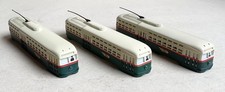BACHMANN HO Gauge, 62945 - X3 PTC Green/Cream STREAMLINE TROLLEY CAR BODIES ONLY