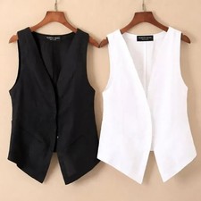 Ladies Solid Waistcoat Gilet
