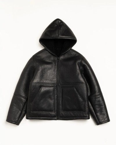Stussy shearling hooded jacket - shearling,