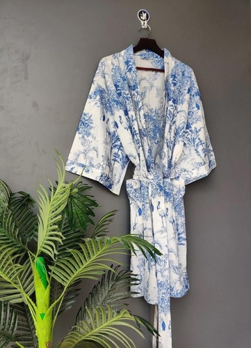 Cotton kimono robe - kimono, dressing